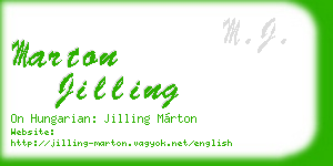 marton jilling business card